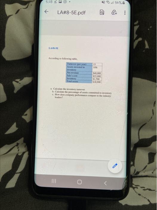 5:28 PM 54% LA#8-5E.pdf LARSE According to