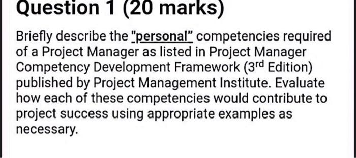 Question 1 (20 marks) Briefly describe the