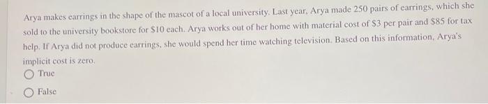 Arya makes earrings in the shape of the mascot of