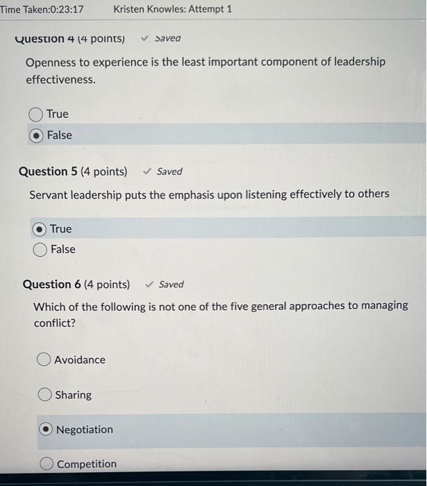 Openness to experience is the least important