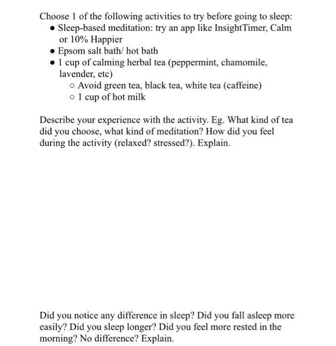 Choose 1 of the following activities to try