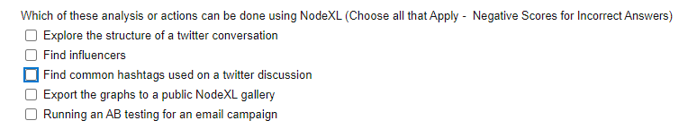 Which of these analysis or actions can be done