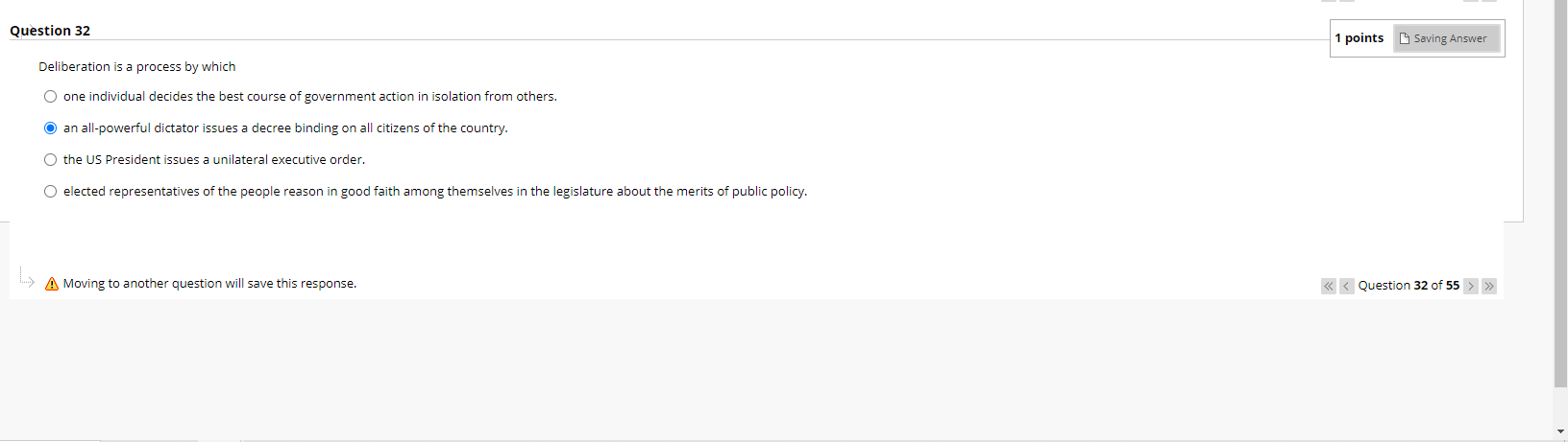 Question 20 1 points Save Answer Rational choice