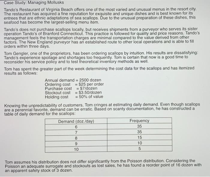 2. Assuming his inventory policy is consistent