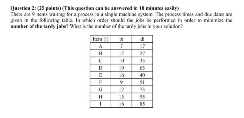 Question 2: (25 points) (This question can be