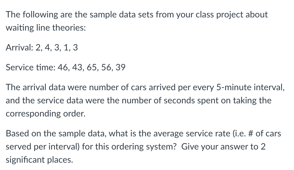 The following are the sample data sets from your