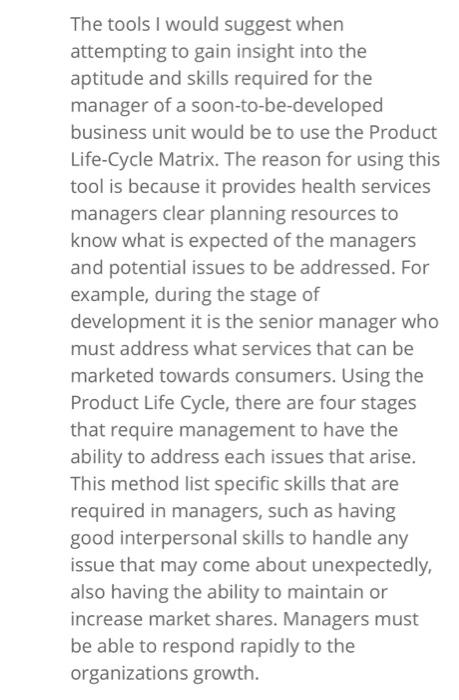 A variety of tools is available for analyzing a