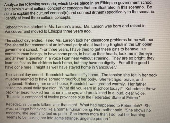 Analyze the following scenario, which takes place