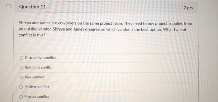 Question 10 2 pts Meredith is the supervisor of a