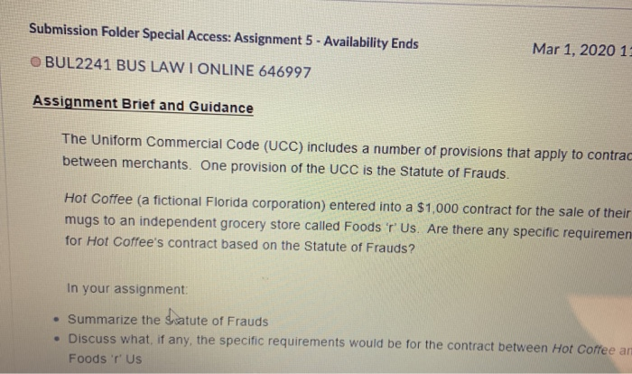 Mar 1, 2020 1 Submission Folder Special Access: