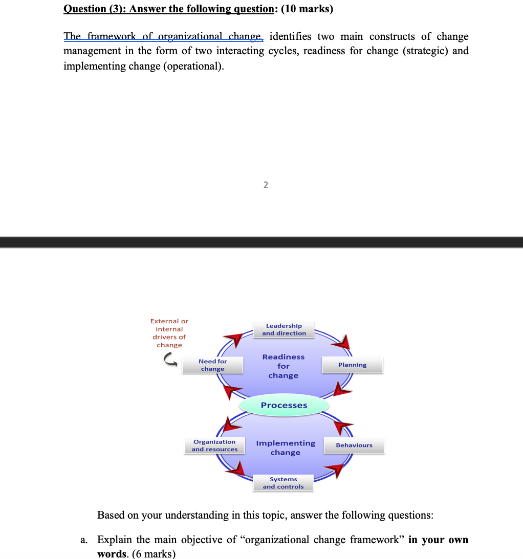 Question (3): Answer the following question: (10