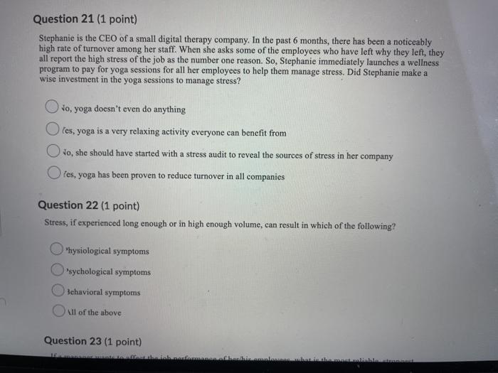 Please answer all! and I'll rate. Question 21 (1