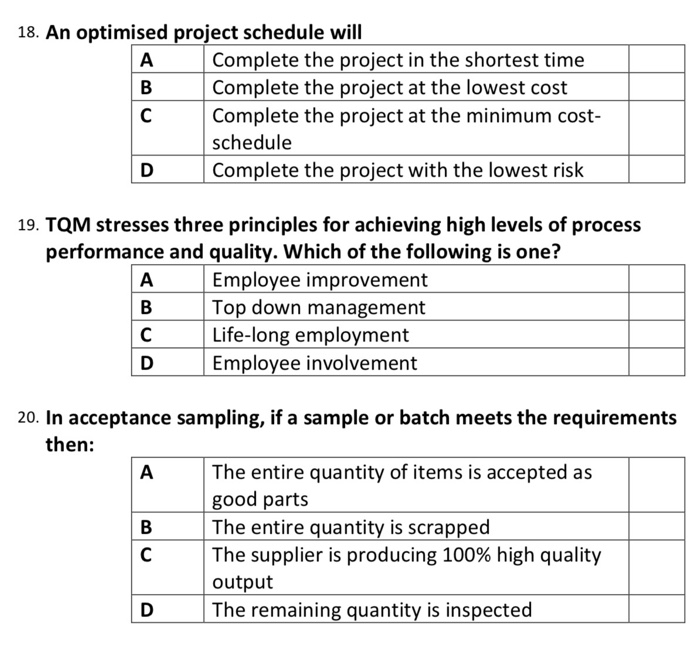 Question 1 (20 multiple choice) 1. Operations