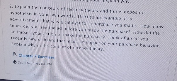 Ty you! Explain why. 2. Explain the concepts of