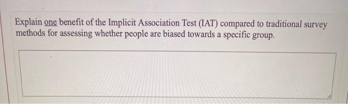 Explain one benefit of the Implicit Association