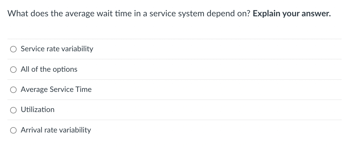 What does the average wait time in a service