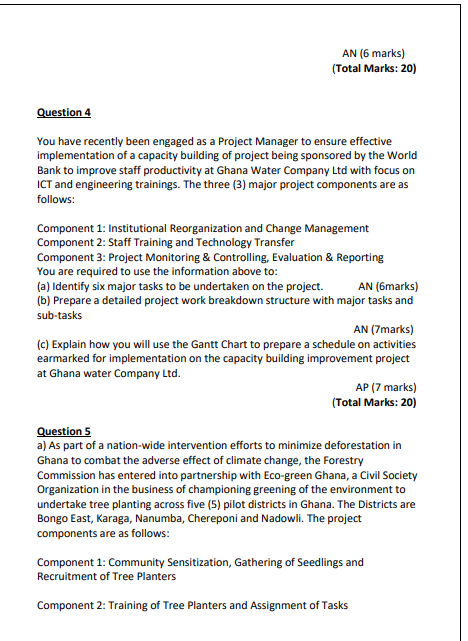 FIVE QUESTIONS ANSWER ALL QUESTIONS Question 1