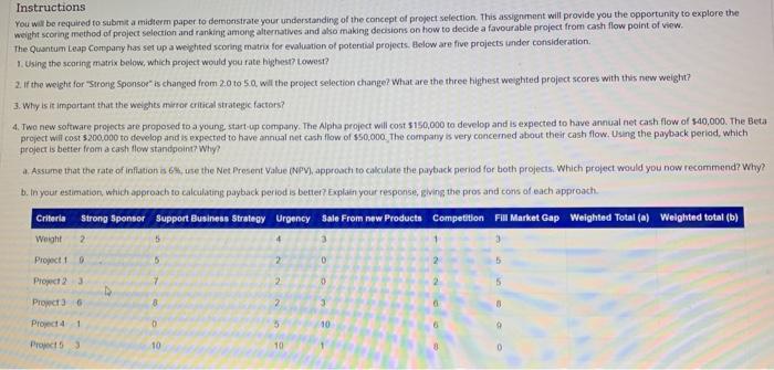 Instructions You will be required to submit a