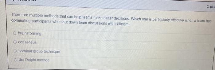 Question 1/ 1 pts Pay structure is an important