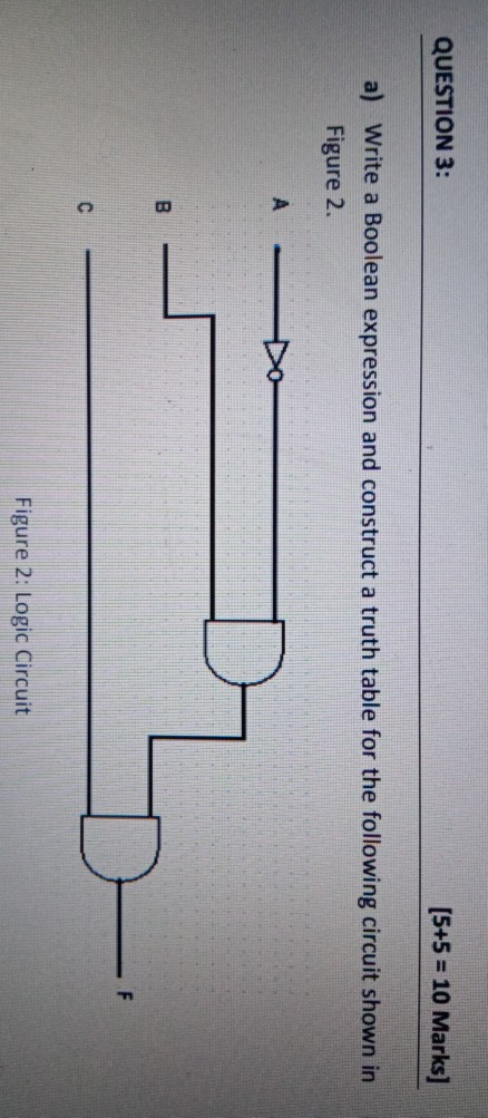 QUESTION 3: [5+5 = 10 Marks] a) Write a Boolean