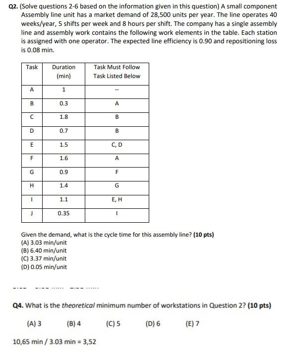Q2. (Solve questions 2-6 based on the information