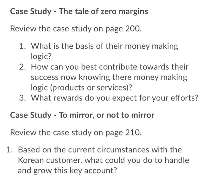 answere the following from case studies CASE