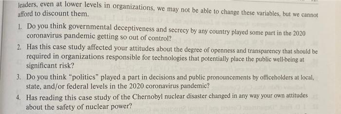 Please read and answer 4 questions below To