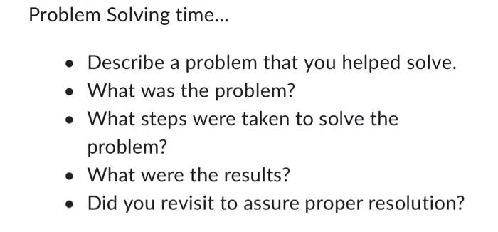Problem meet solution. Problem Solving time...