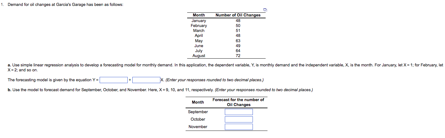 Use simple linear regression analysis to develop