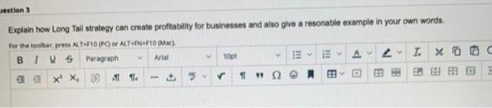 Gestion 3 Explain how Long Tail strategy can