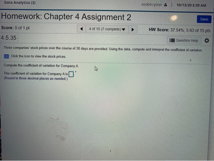coefficient of variation for company A,B and C