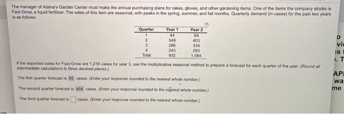 The manager of Alaina's Garden Center must make