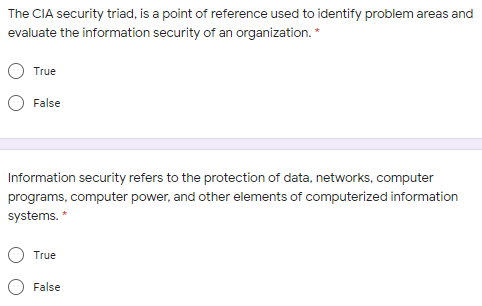 The CIA security triad, is a point of reference