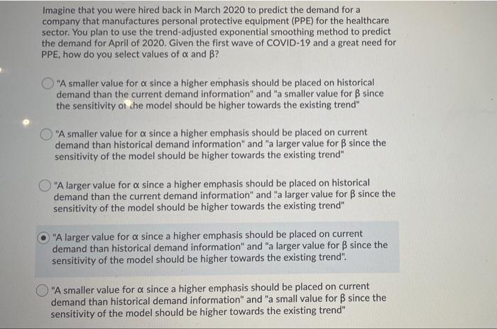 Imagine that you were hired back in March 2020 to