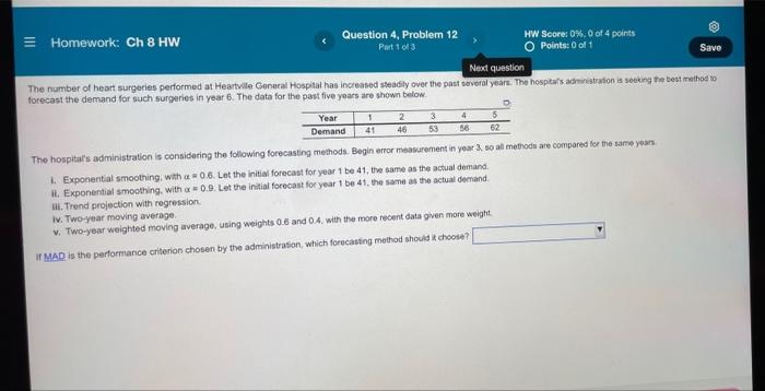 Save 3 Homework: Ch 8 HW Question 4, Problem 12