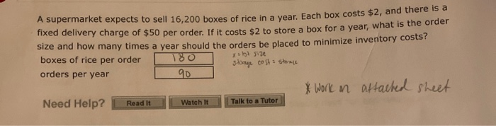 A Supermarket expects to sell 16.200 hoxes of