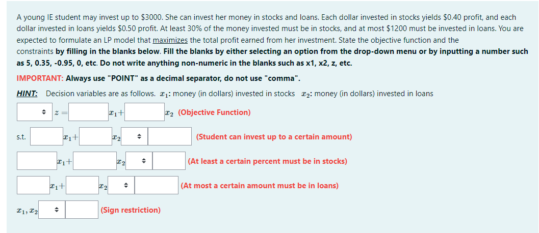 A young IE student may invest up to $3000. She