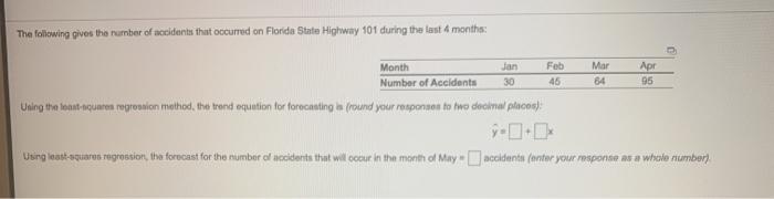 The following gives the number of accidents that