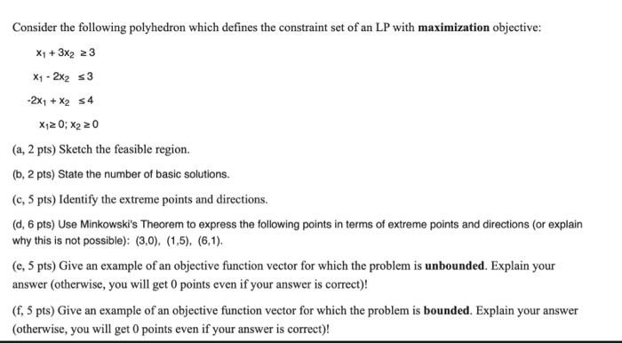 Consider the following polyhedron which defines