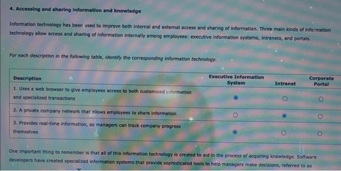 4. Accessing and sharing Information and