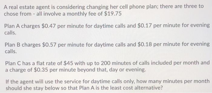 A real estate agent is considering changing her