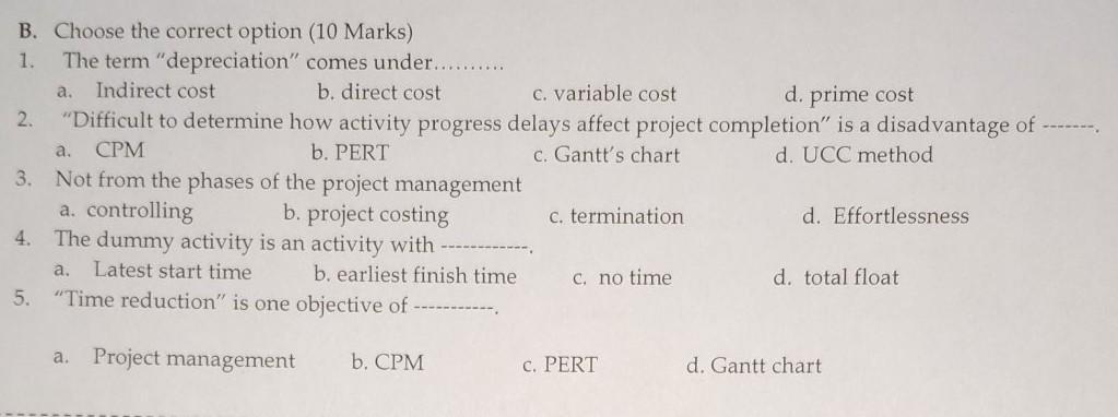 This question is about (project management)