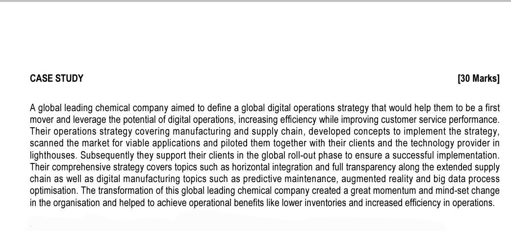 operation management for sustainability q2 A