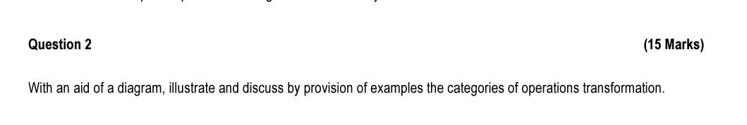 operation management for sustainability q2 A