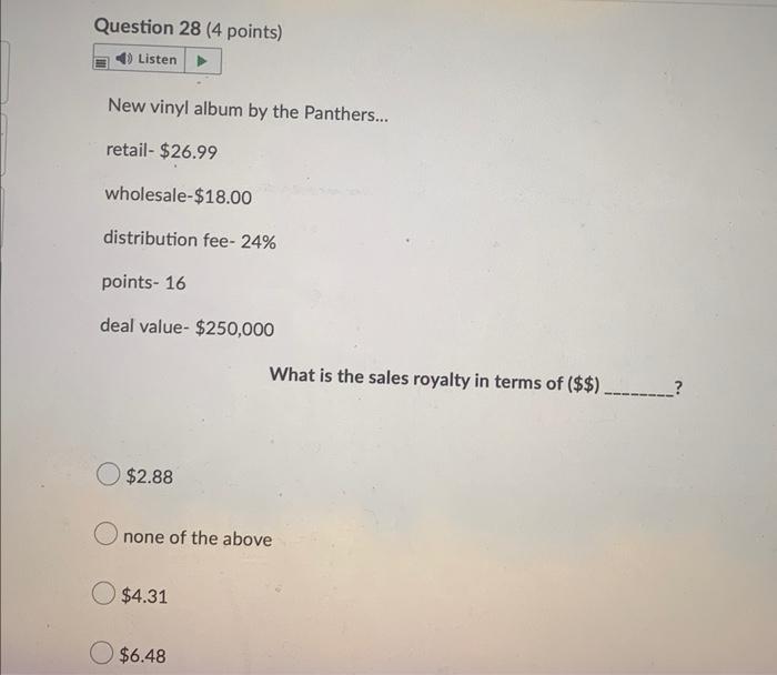 New vinyl album by the Panthers... retail-\$26.99