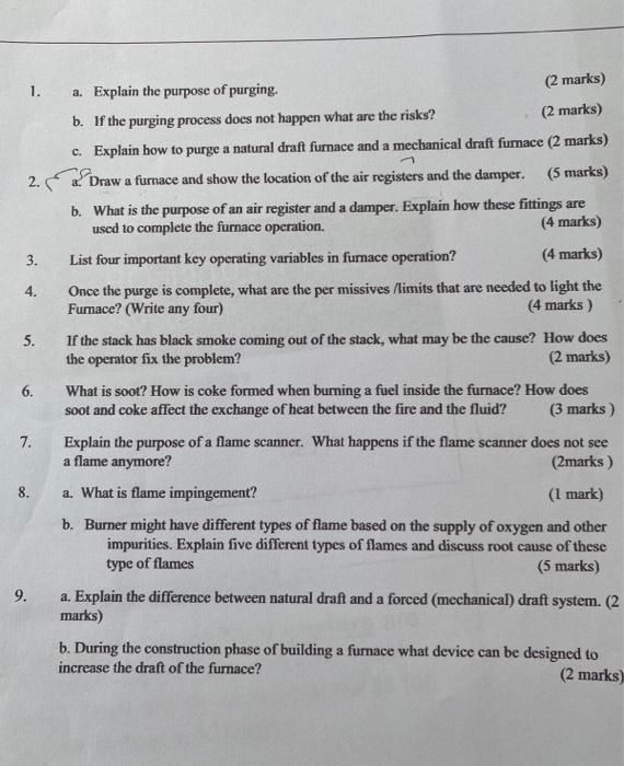 1. a. Explain the purpose of purging. (2 marks)