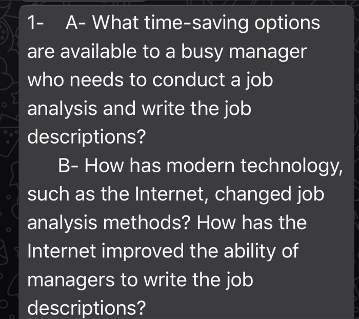 1- A- What time-saving options are available to a