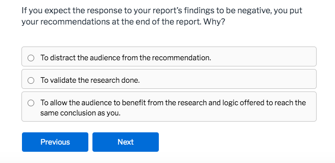 If you expect the response to your report's