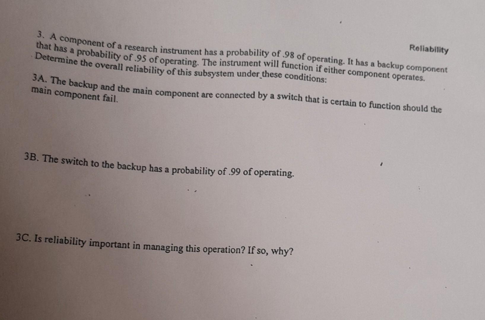 Reliability 3. A component of a research