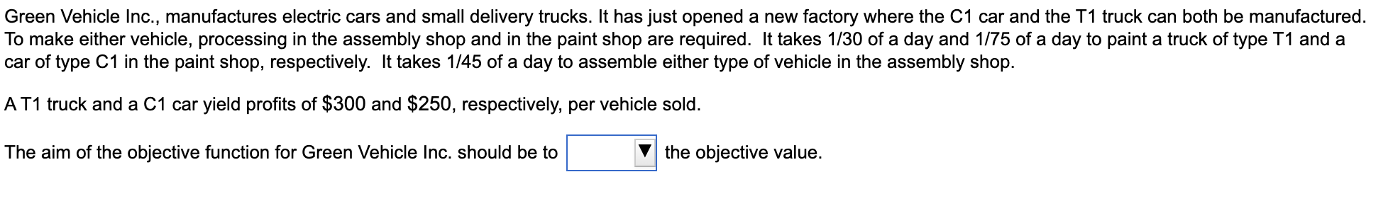 find these: aim of objective value: optimum